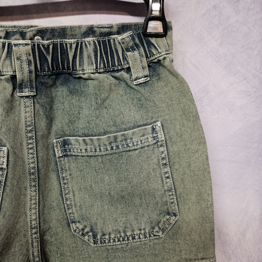Wild Fable Green/Blue Denim Highโ Waisted Shorts - Picture 4 of 5